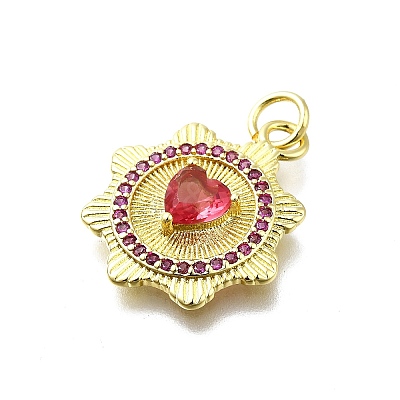 Brass Micro Pave Cubic Zirconia Pendants KK-K400-34G-1