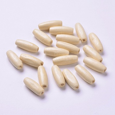 Dyed Natural Long Oval Wood Beads WOOD-Q003-23x8mm-09-LF-1