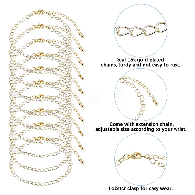 Brass Cable Chain Bracelets for Women BJEW-BM00008-1