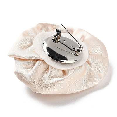 Flower Cloth with Plastic Pearl Brooch Pin JEWB-K013-01P-05-1