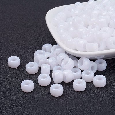 Opaque Acrylic European Beads X-PL338-1-1