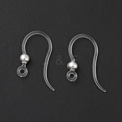 Transparent Resin Earring Hooks RESI-G050-01S-1