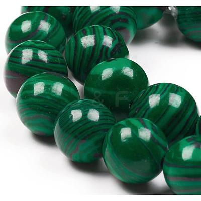 Synthetic Malachite Beads Strands G-G832-01-6mm-1