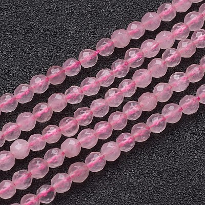 Natural Rose Quartz Beads Strands G-G099-F4mm-15-1