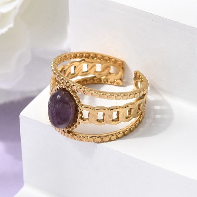 304 Stainless Steel Cuff Open Rings RJEW-F213-03G-08-1