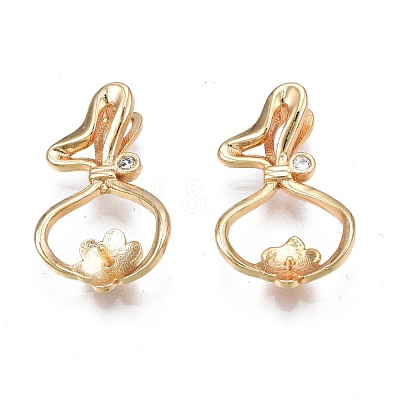 Brass Micro Pave Cubic Zirconia Peg Bails Pendants KK-N232-241-1