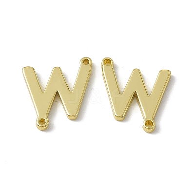 Rack Plating Brass Letter Connector Charms KK-C007-38G-W-1