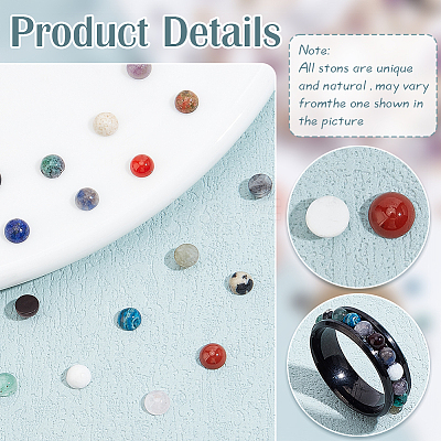 40Pcs 20 Styles Natural Mixed Gemstone Cabochons G-PH0002-55-1