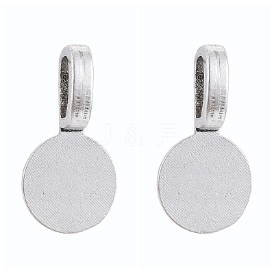 Tibetan Style Alloy Glue On Flat Pad Pendant Bails TIBEP-1124-AS-LF-1