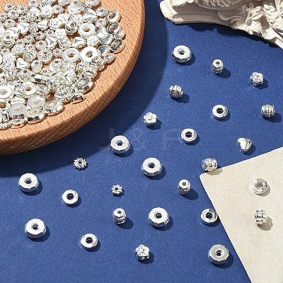 400Pcs 8 Styles Alloy Spacer Beads FIND-YW0011-14-1