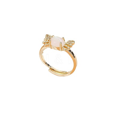 Brass Micro Pave Cubic Zirconia Adjustable Finger Rings FS-WGE54F5-01-1