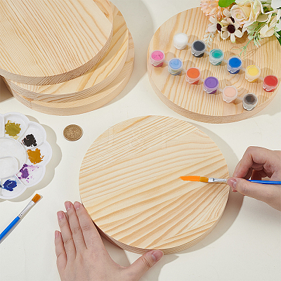 Flat Round Unfinished Wood Slice WOOD-WH0029-190B-1