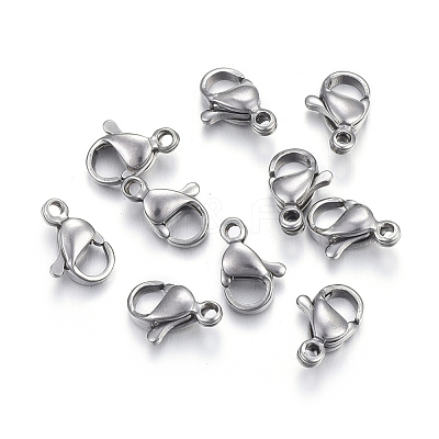Tarnish Resistant 304 Stainless Steel Lobster Claw Clasps STAS-F182-01P-F-1