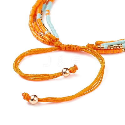 Adjustable Glass Bead Braided Bead Bracelets BJEW-JB08952-04-1