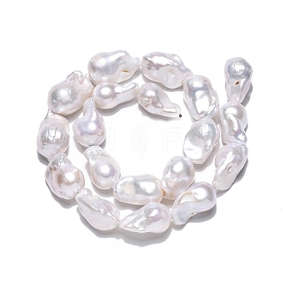 Natural Baroque Pearl Keshi Pearl Beads Strands PEAR-S019-02C-02-1