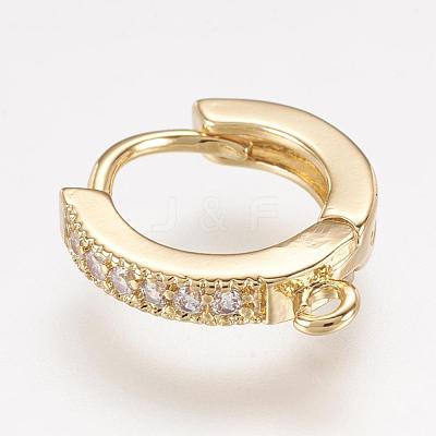 Brass Huggie Hoop Earring Findings KK-L152-20-1