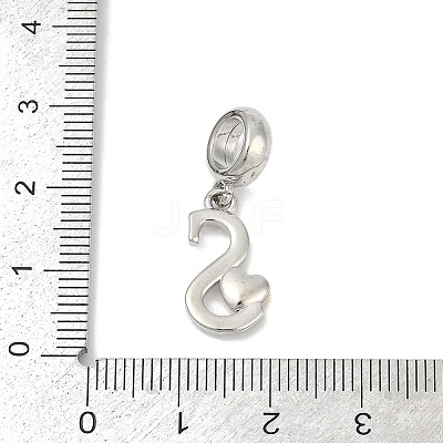 Brass European Dangle Charms LS-KK-Z097-01S-GP-1