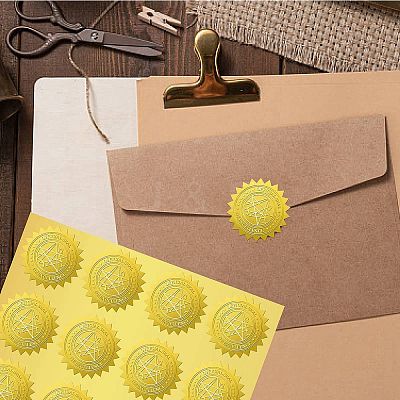 34 Sheets Honor Roll Self Adhesive Gold Foil Embossed Stickers DIY-WH0509-043-1