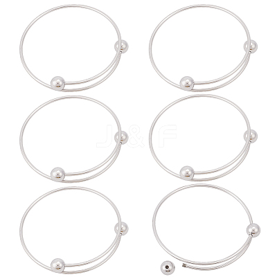 6Pcs Adjustable 304 Stainless Steel Wire Cuff Bangle Making MAK-BBC0001-24A-P-1