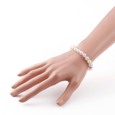 Transparent Acrylic Beads Stretch Bracelets for Kids BJEW-JB05863-1