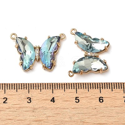 Brass Pave Faceted Glass Connector Charms FIND-Z020-03M-1