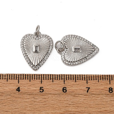 Brass Micro Pave Cubic Zirconia Pendants KK-P308-09P-1