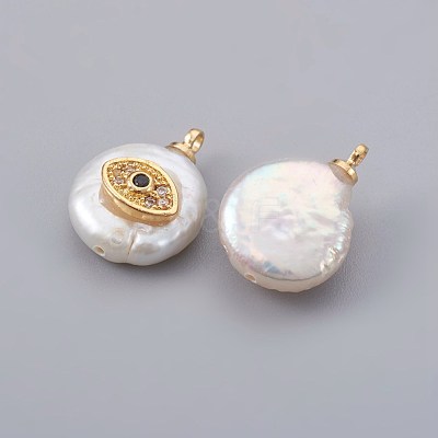 Natural Cultured Freshwater Pearl Pendants PEAR-F008-28G-1