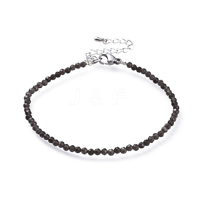 Natural Obsidian Bead Bracelets BJEW-JB04555-07-1