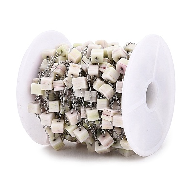 Handmade Cube Lampwork & Seed Bead Chains CHS-T006-10P-1-1
