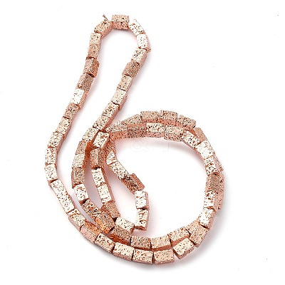 Electroplated Natural Lava Rock Beads Strands G-I360-K02-03-1