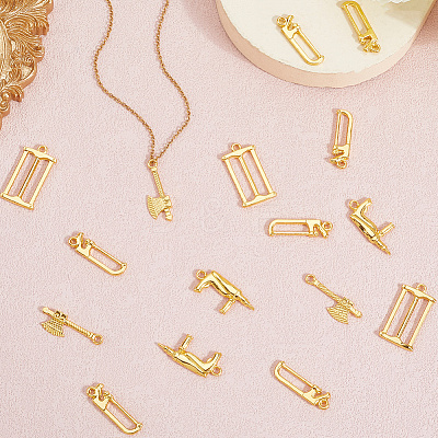 60Pcs 4 Style Alloy Charms FIND-BBC0004-25-1