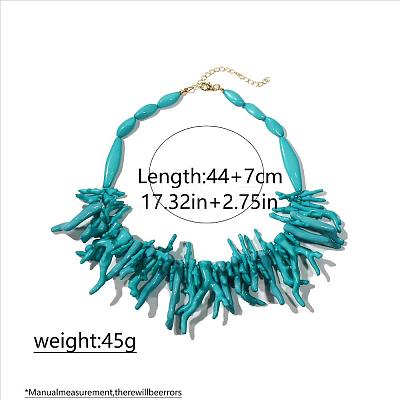 Resin Coral Shaped Beaded Bib Necklaces for Women FS-WG3D4DE-08-1