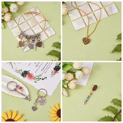 200Pcs 2 Style Tibetan Style Alloy Pendants FIND-SZ0002-33AS-1