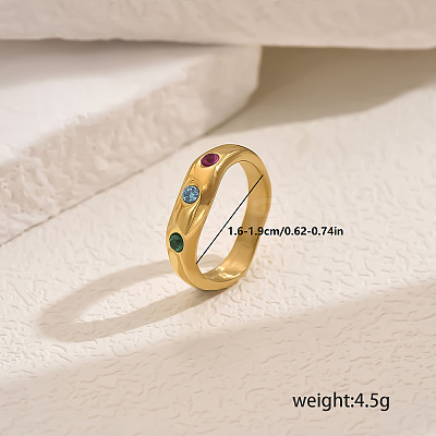 Heart Brass Micro Pave Cubic Zirconia Finger Rings for Women MC1356-8-1