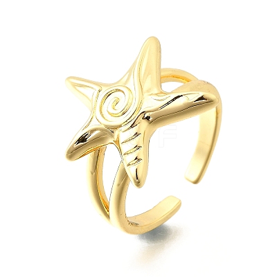 Brass Cuff Rings for Women RJEW-F184-08E-G-1