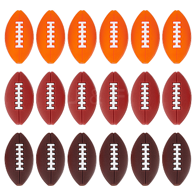 18Pcs 3 Colors Food Grade Eco-Friendly Silicone Focal Beads SIL-DC0001-08-1