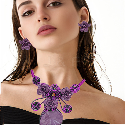 Alloy Aluminum and Acrylic Resin Jewelry Sets FS-WGFFF05-01-1