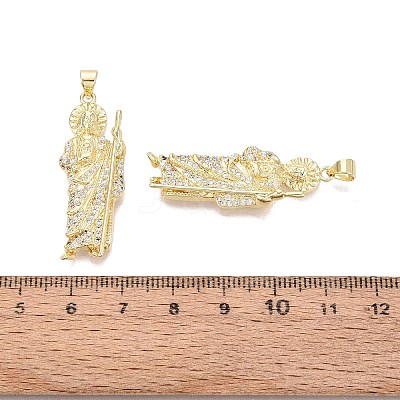 Religion Brass Micro Pave Clear Cubic Zirconia Pendants KK-N287-46E-G-1