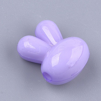 Opaque Solid Color Bunny Acrylic Beads X-MACR-T030-14-1