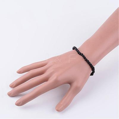 Natural Lava Rock Beaded Stretch Bracelets BJEW-JB02459-08-1