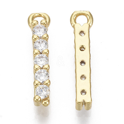 Brass Micro Pave Cubic Zirconia Charms X-KK-T060-05-I-G-NF-1