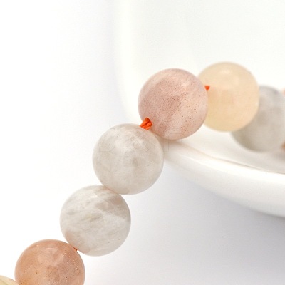Natural Multi-Moonstone Round Beads Strands G-P088-43-8mm-1