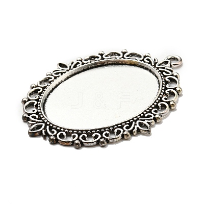 Tibetan Style Pendant Cabochon Settings TIBEP-G007-AS-1
