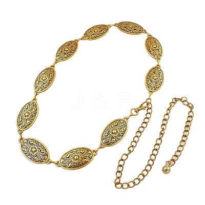 Vintage Alloy Geometric Oval Link Chain Waist Belly Chains for Women FS-WGD731C-05-1