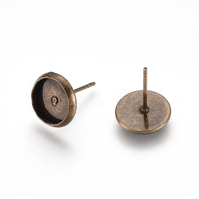 Brass Stud Earring Settings IFIN-Q006-AB-1