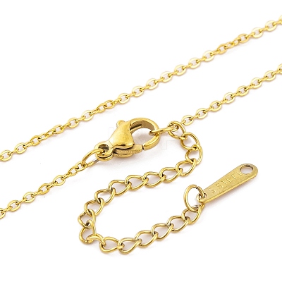 Ion Plating(IP) Initial Letter 304 Stainless Steel Pendant Necklaces NJEW-M199-01G-K-1