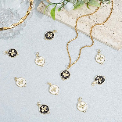 10Pcs 2 Colors Eco-Friendly Brass Micro Pave Cubic Zirconia Pendants KK-BBC0020-69-1