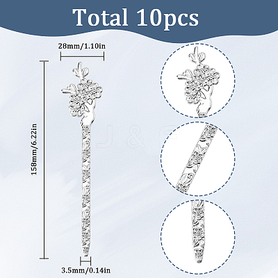 10Pcs Alloy Bookmarks AJEW-SC0003-51P-1