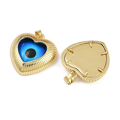 Eye Theme Brass Glass Pendants KK-L244-03G-02-1