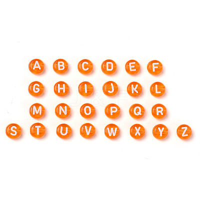 Transparent Dark Orange Acrylic Beads TACR-YW0001-08E-1